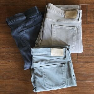 PAIGE Men's Three-Pack Stretch Denim Jeans in Black, Khaki, and Sage 34 Waist